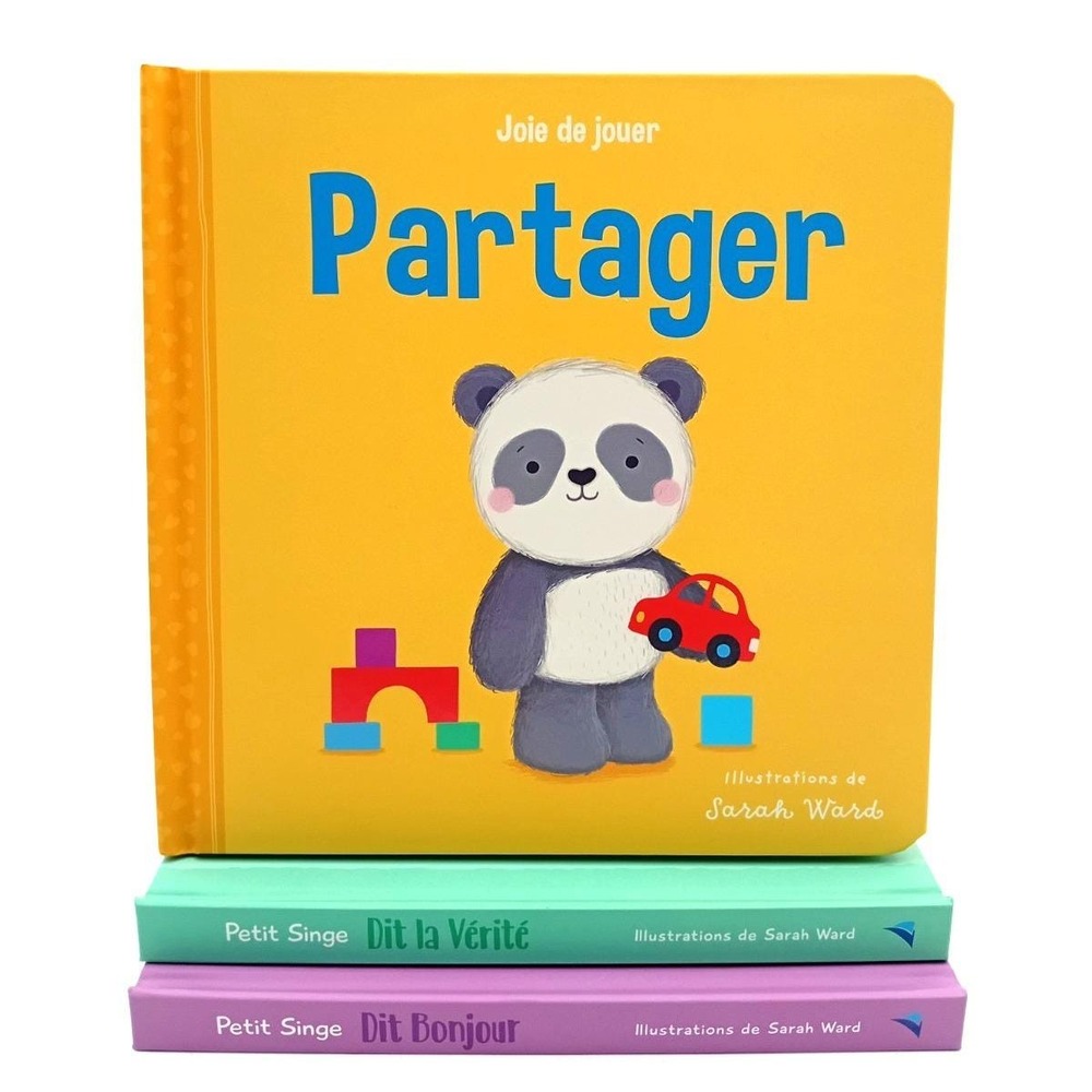 Lot of 3 French Toddler Board Books‎ Petit Singe Dit Bonjour Brand New